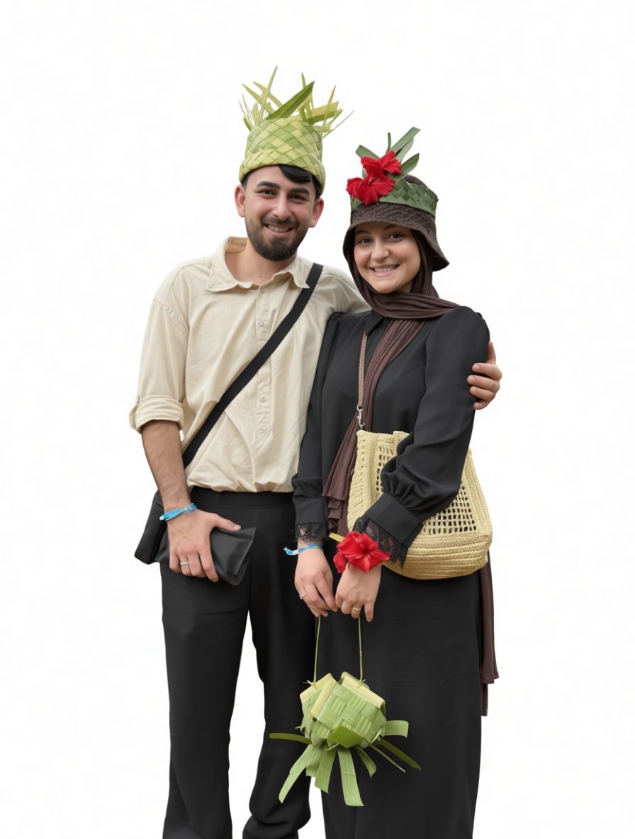 Couple Wearing Traditional Hats Figurine free 3D printable STL