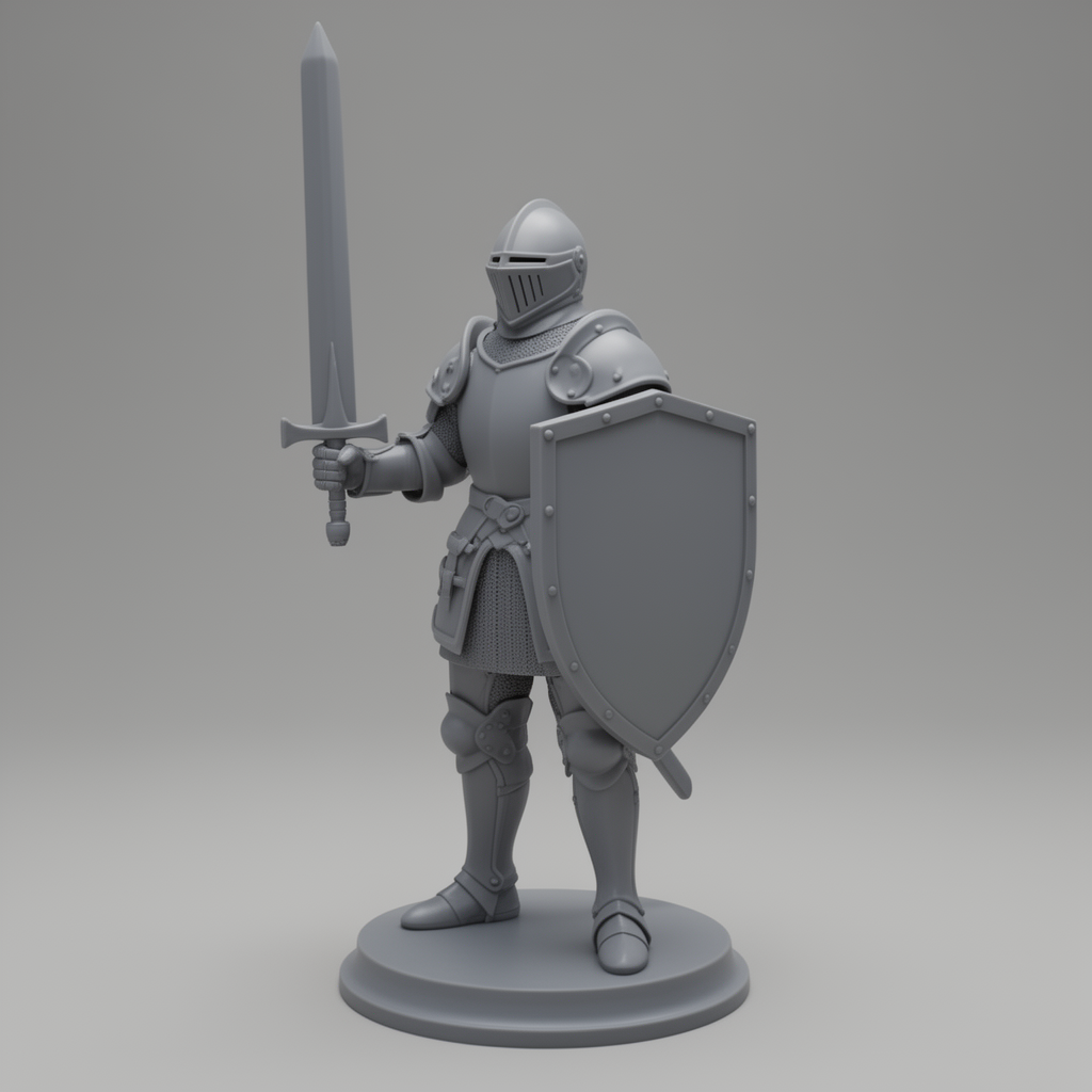 Medieval Knight Figurine free 3D printable STL
