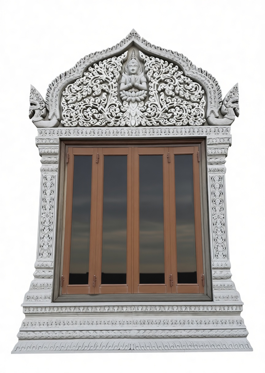 Ornate Thai Temple Window free 3D printable STL