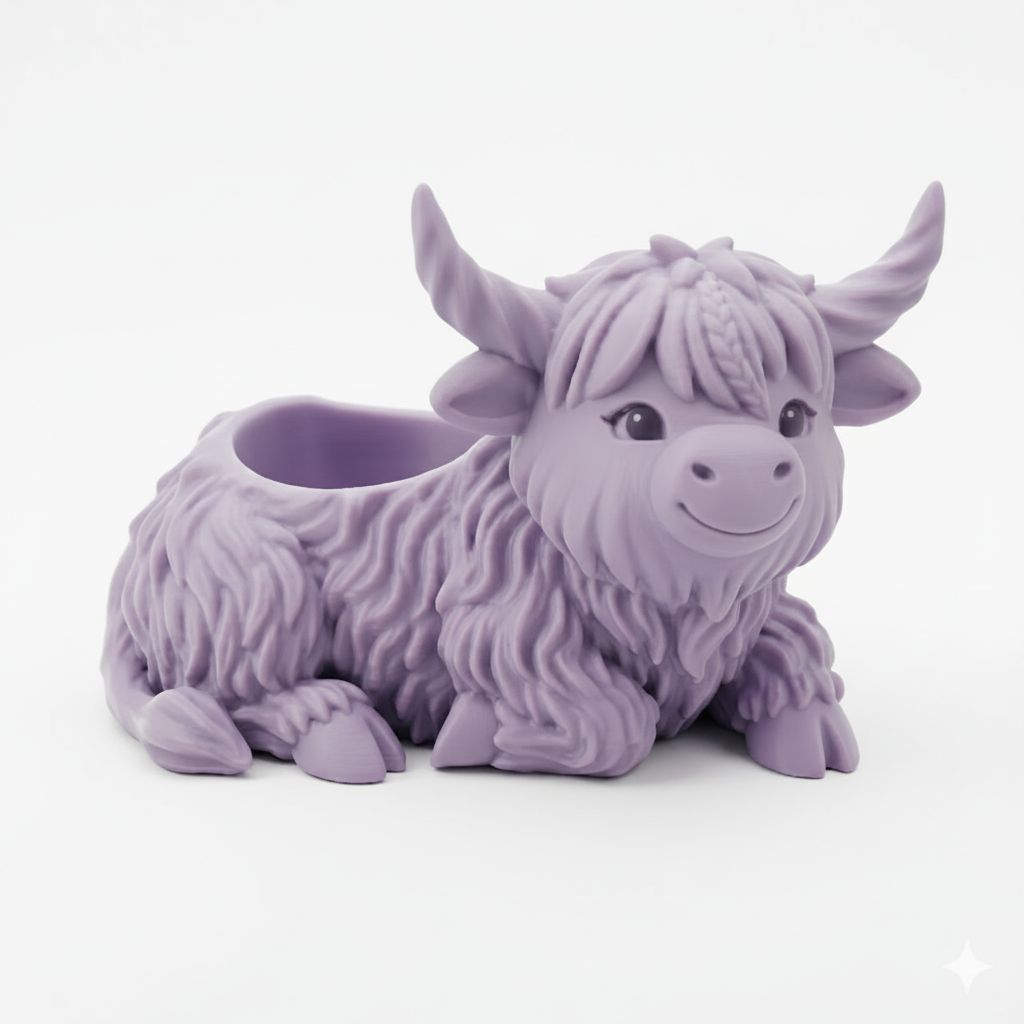 Highland Cow Planter free 3D printable STL