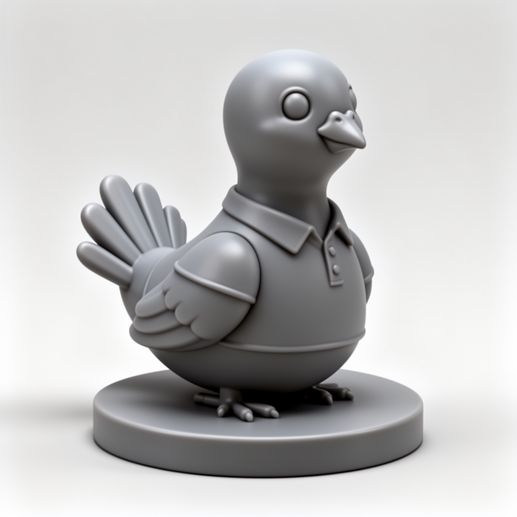 Cartoon Pigeon Figurine free 3D printable STL