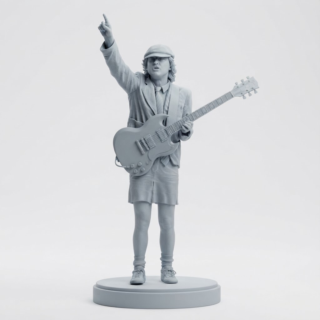 Angus Young Figurine free 3D printable STL