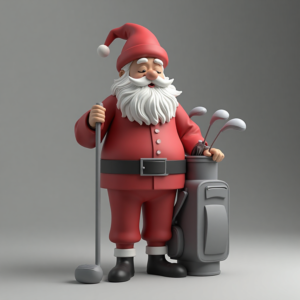 Santa Claus Golfer Figurine free 3D printable STL