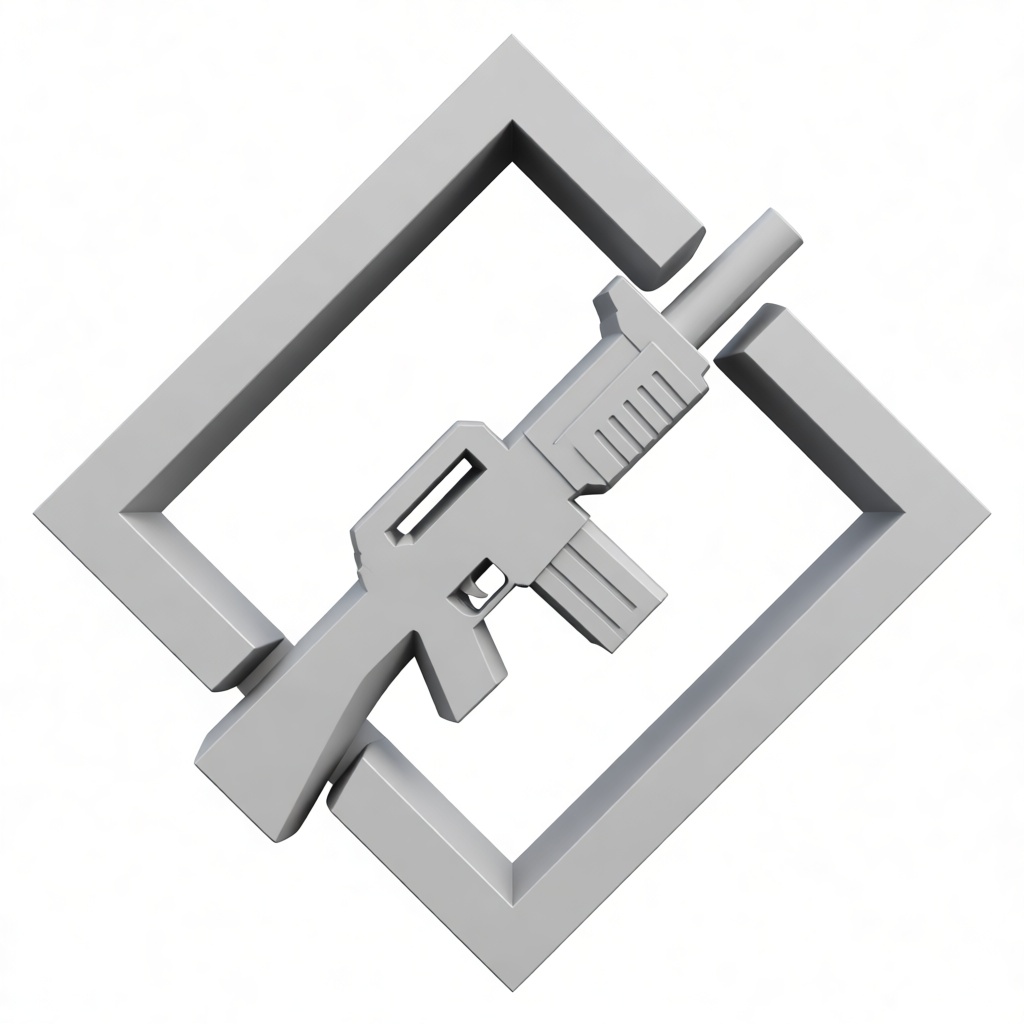 Assault Rifle Emblem free 3D printable STL