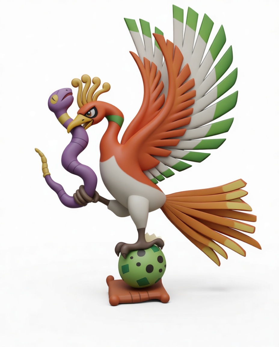Ho-Oh Pokémon Figurine free 3D printable STL