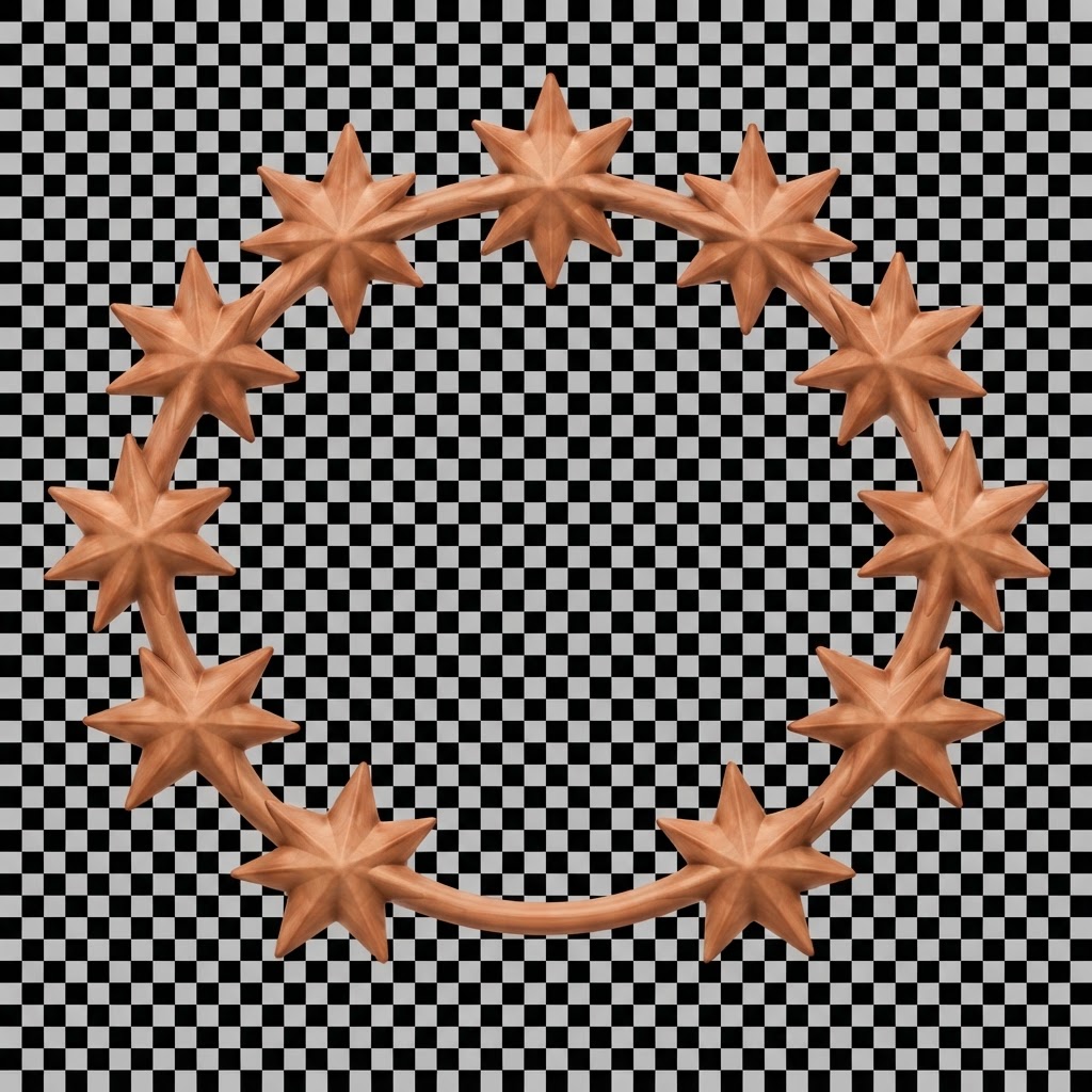 Ten Star Wreath Sculpture free 3D printable STL