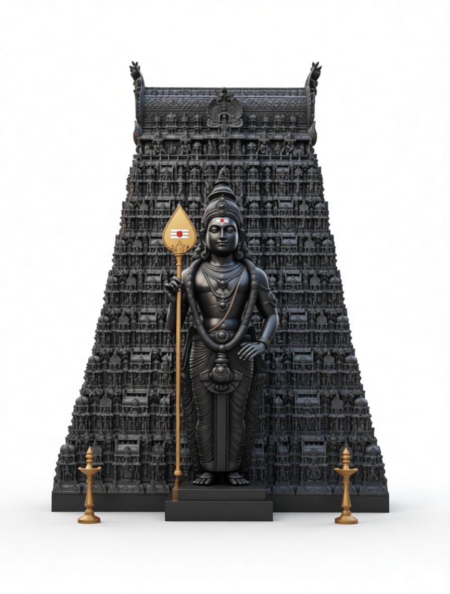 Murugan Statue with Gopuram free 3D printable STL
