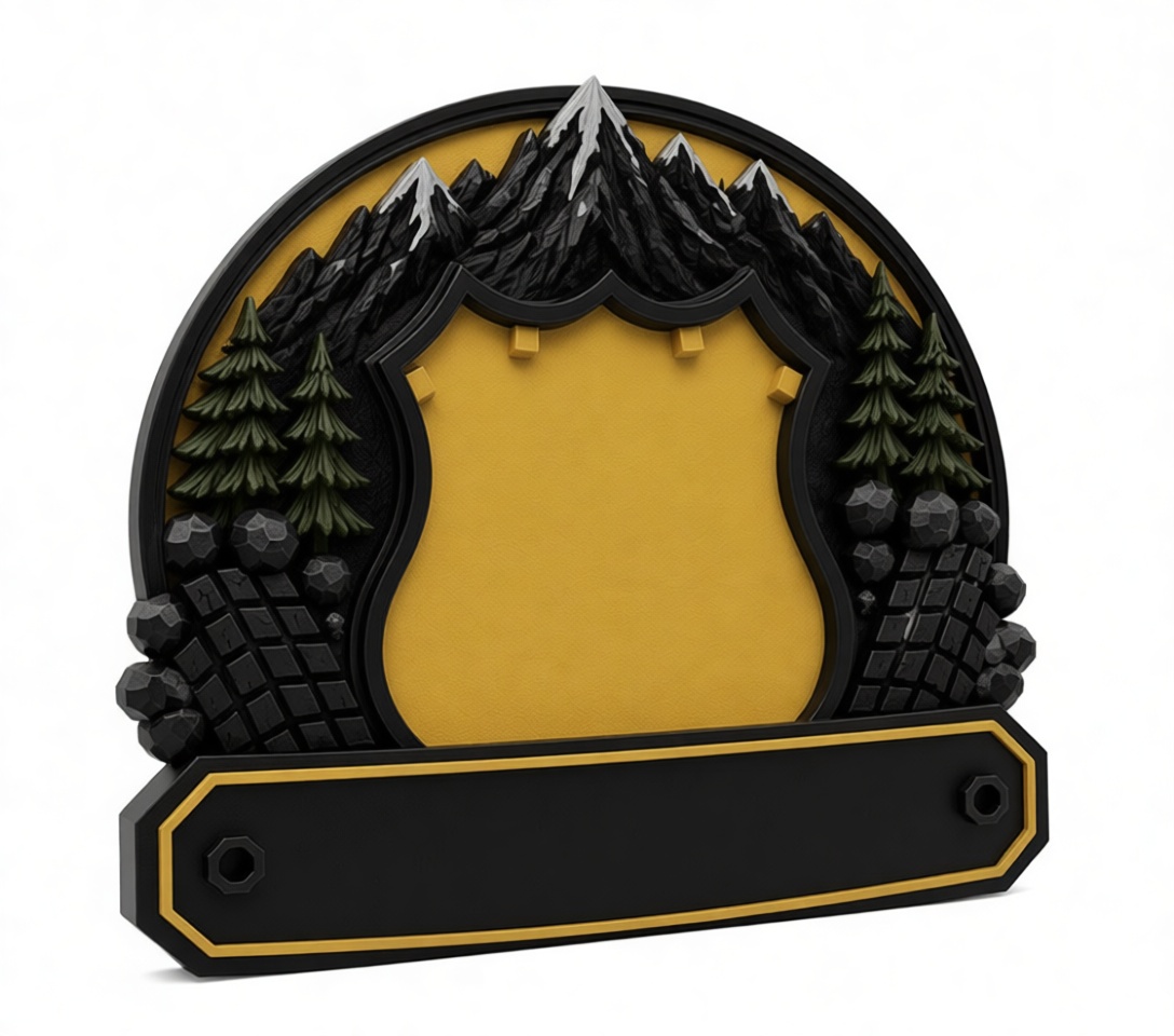 Mountain Badge Plaque free 3D printable STL