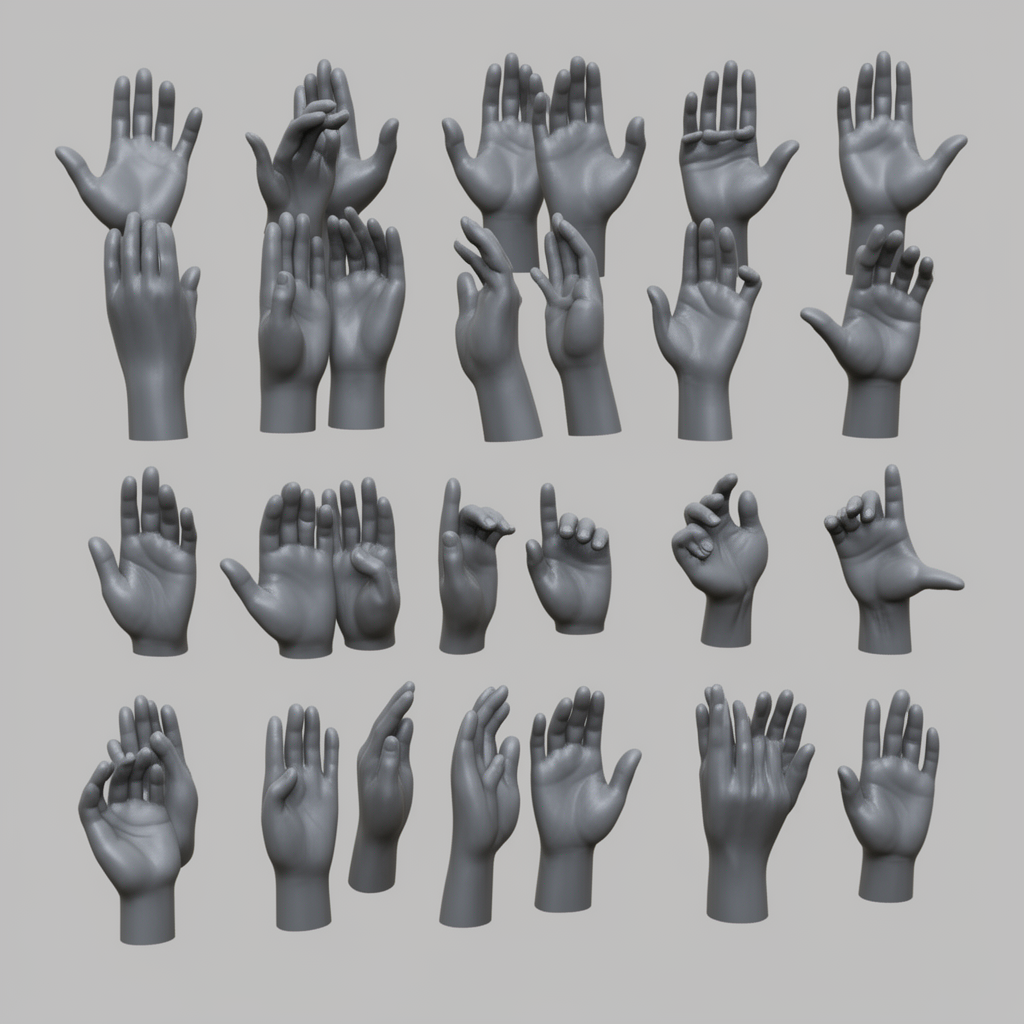 Human Hands Collection free 3D printable STL