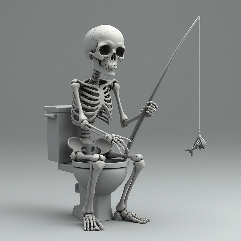 Skeleton Fishing Figurine free 3D printable STL