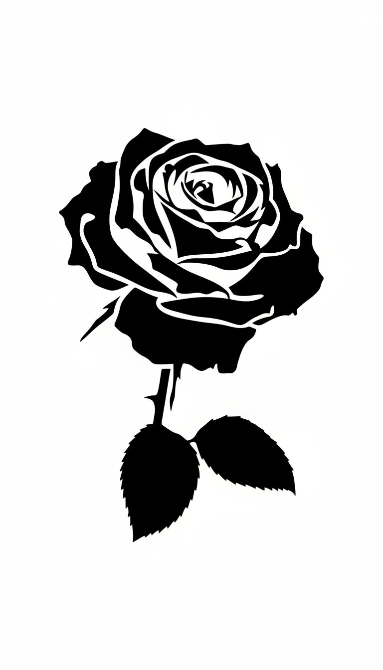 Rose Flower Silhouette free 3D printable STL