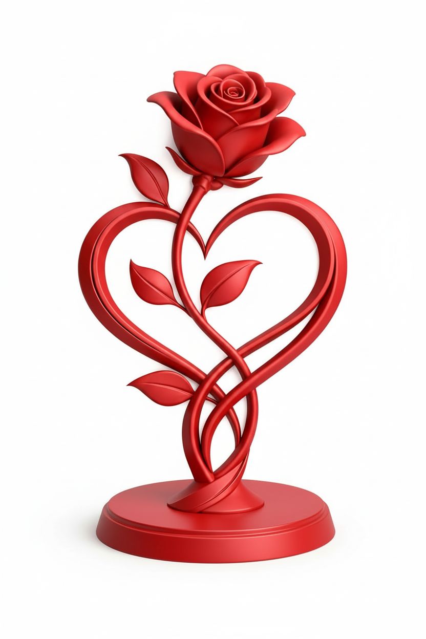 Elegant Rose Sculpture - Free 3D Printable STL File