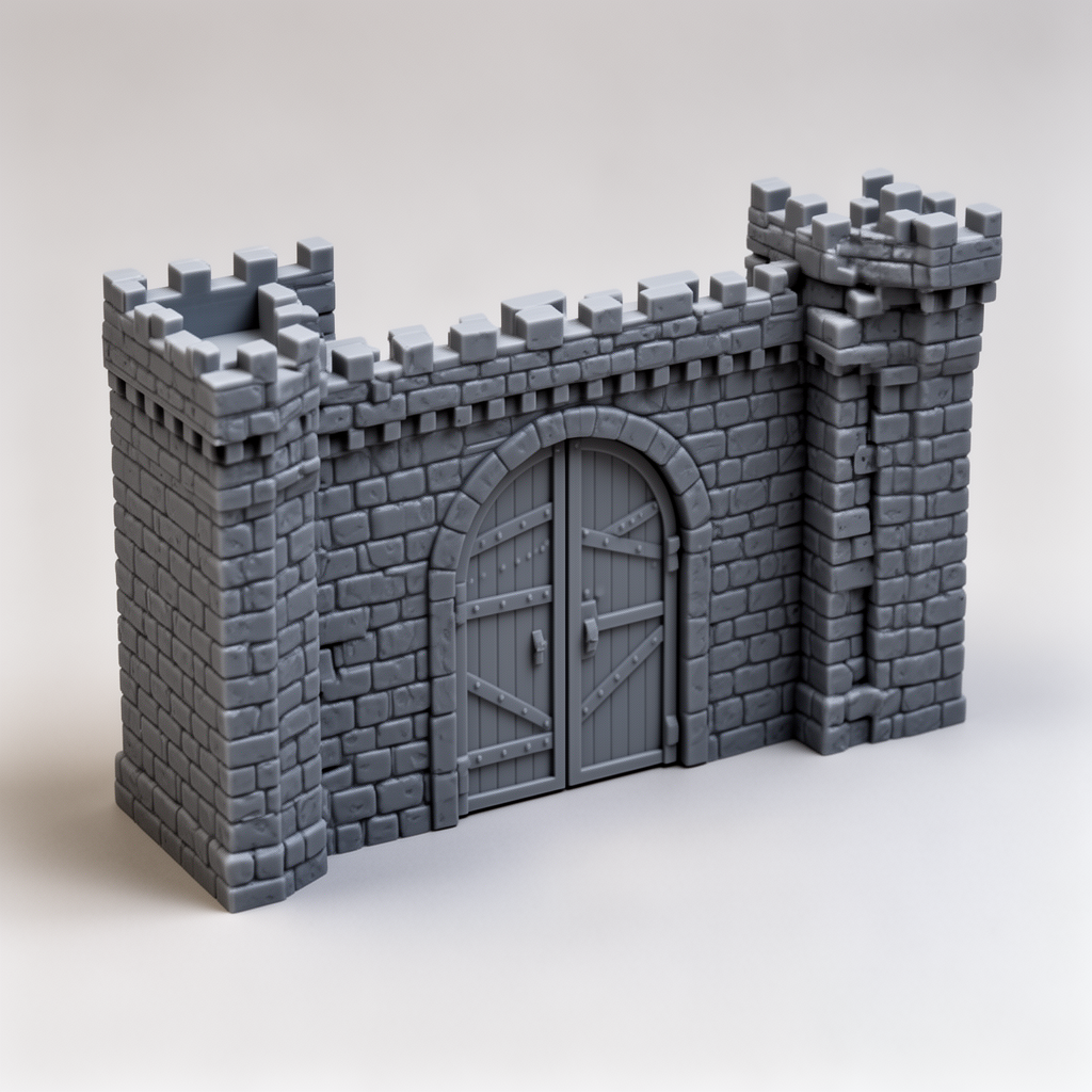 Castle Wall Stonework Sections free 3D printable STL