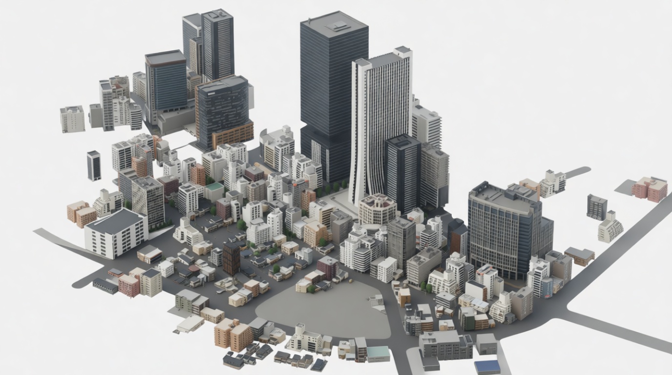 Urban Cityscape Model free 3D printable STL