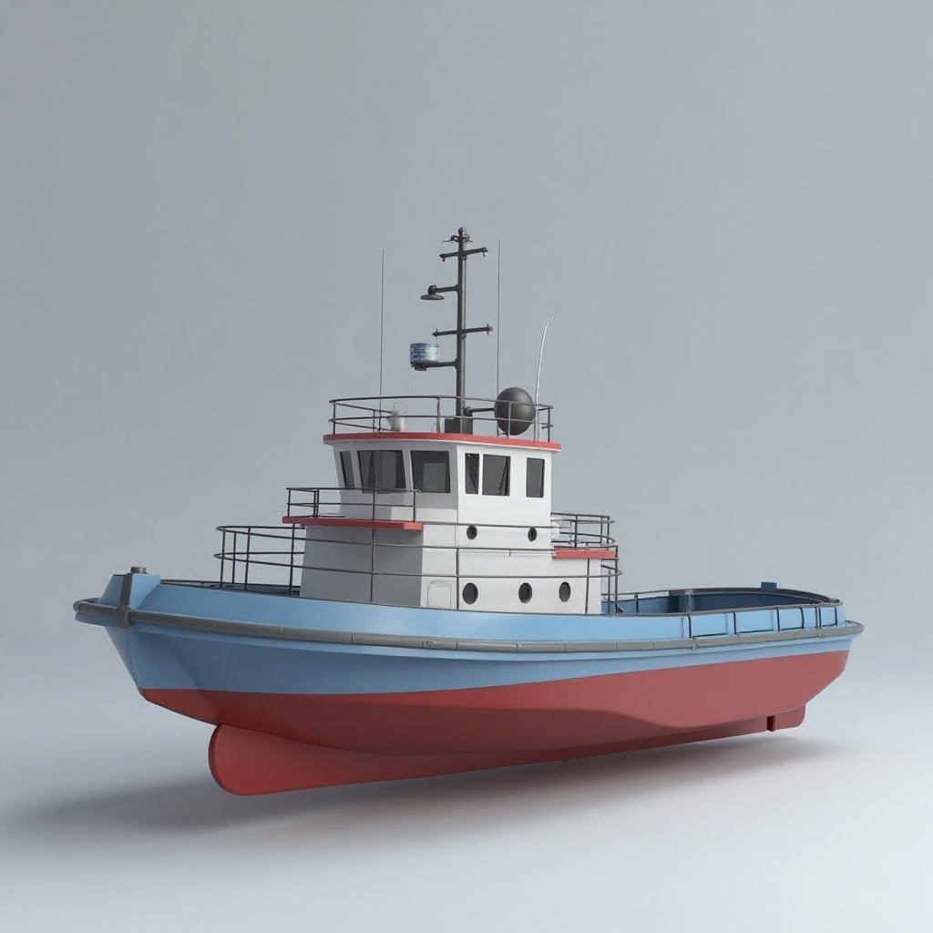 Long An Tugboat Model free 3D printable STL