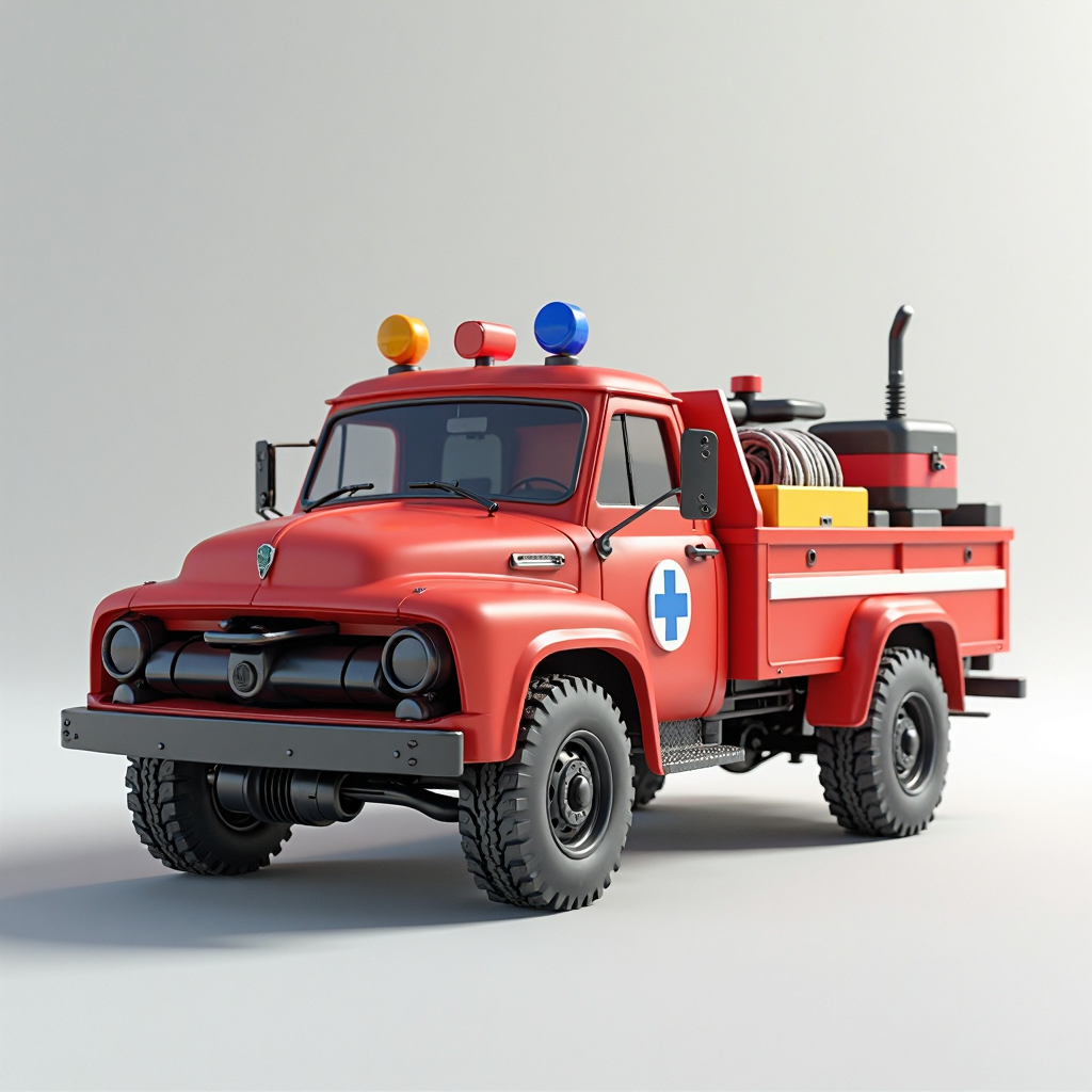 Flood Rescue Truck Model free 3D printable STL