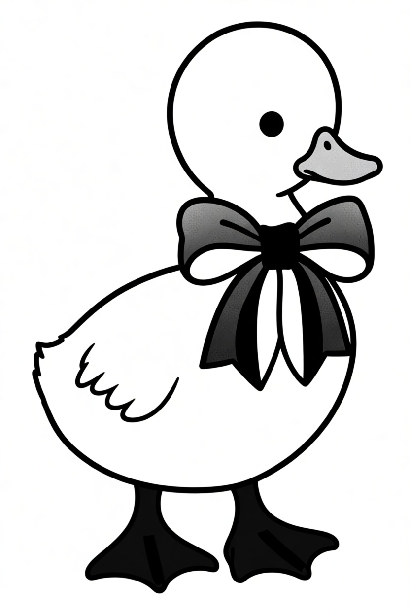 Duckling Figurine with Bow free 3D printable STL