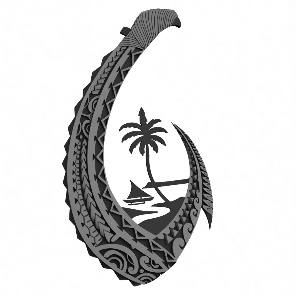 Polynesian Tiki Hook Sculpture free 3D printable STL