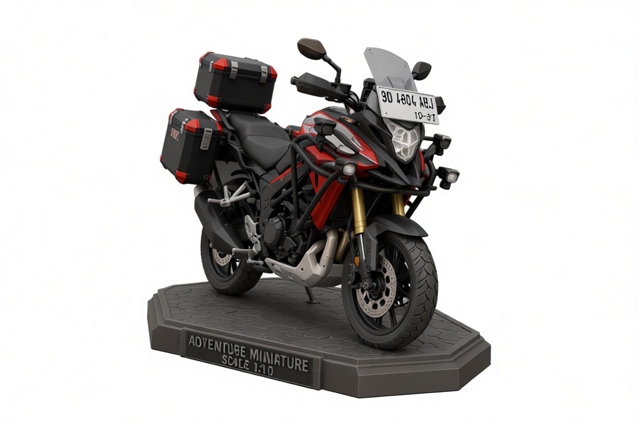 Adventure Motorcycle Miniature free 3D printable STL