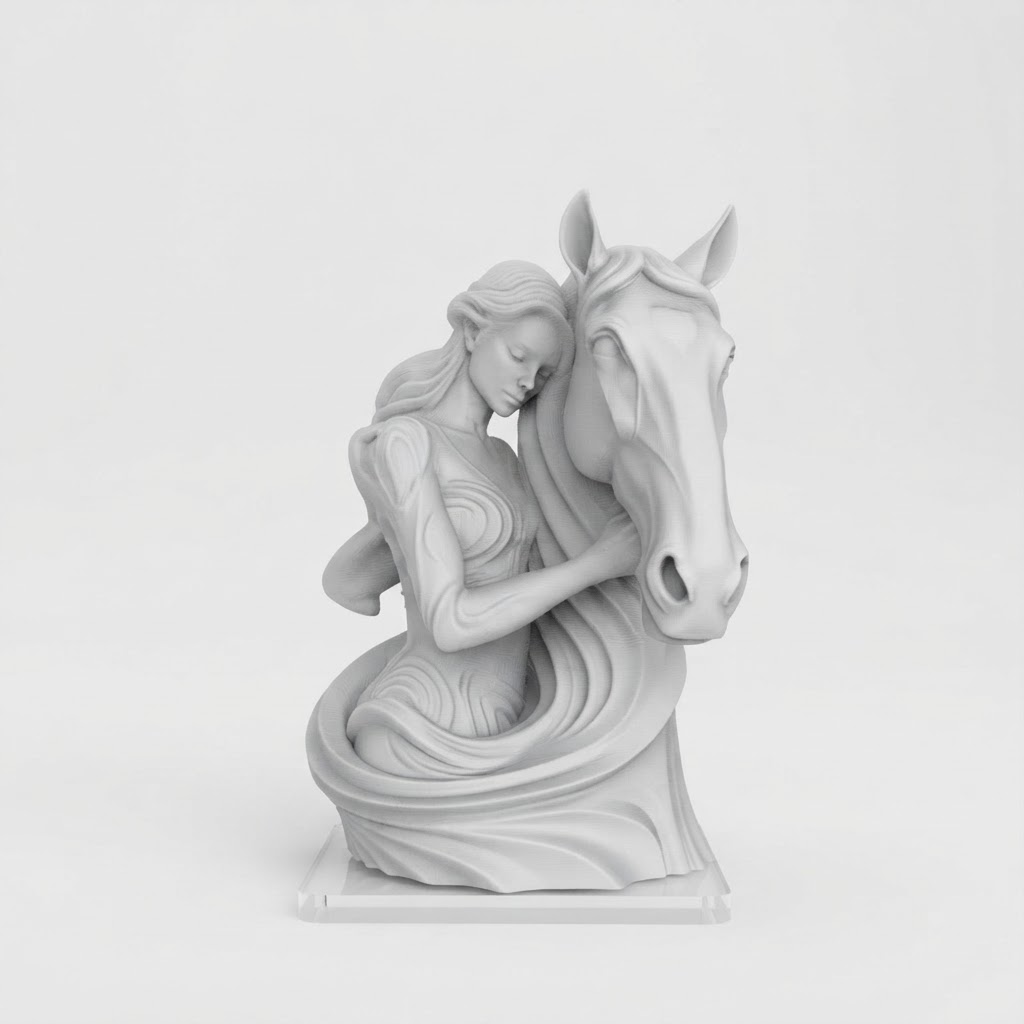 Woman and Horse Bust free 3D printable STL