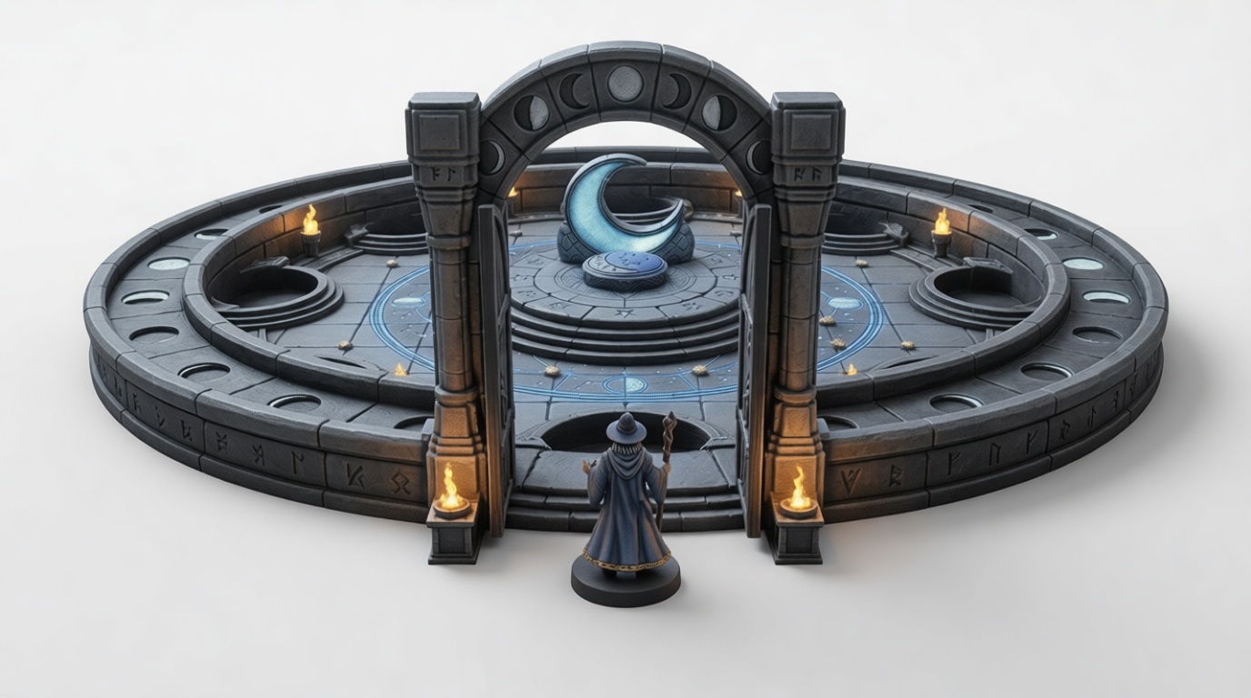 Moon Temple Miniature free 3D printable STL