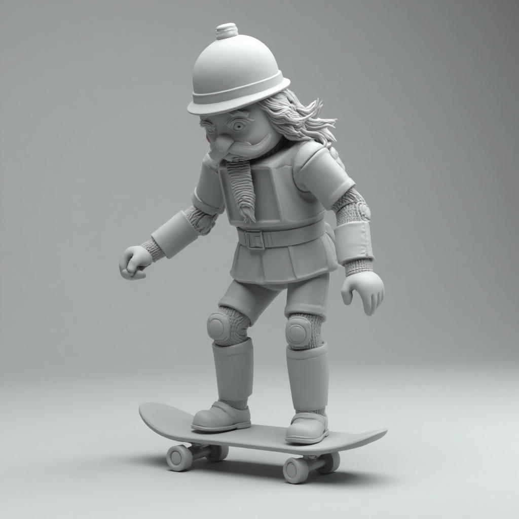 Nutcracker Skateboard Figurine free 3D printable STL