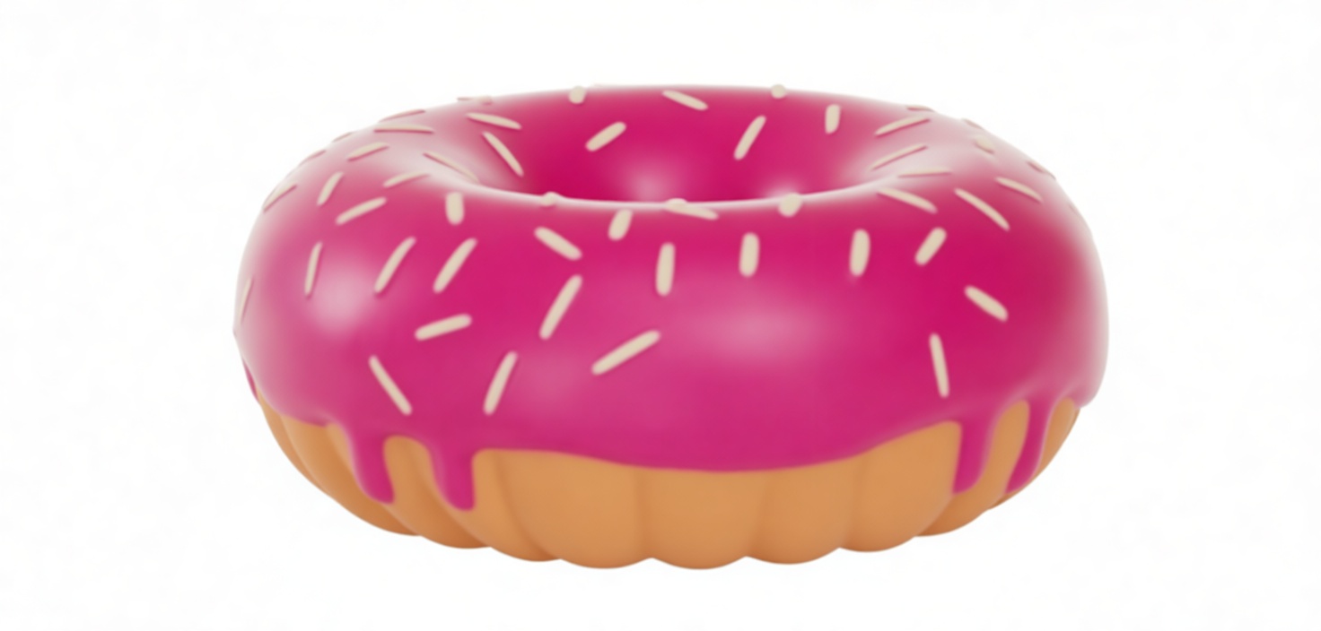 Strawberry Frosted Donut Model free 3D printable STL
