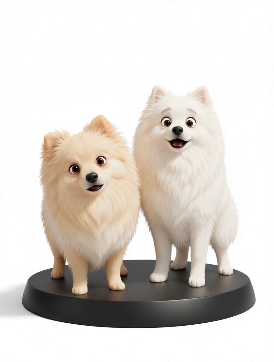 Pomeranian Dog Figurines free 3D printable STL