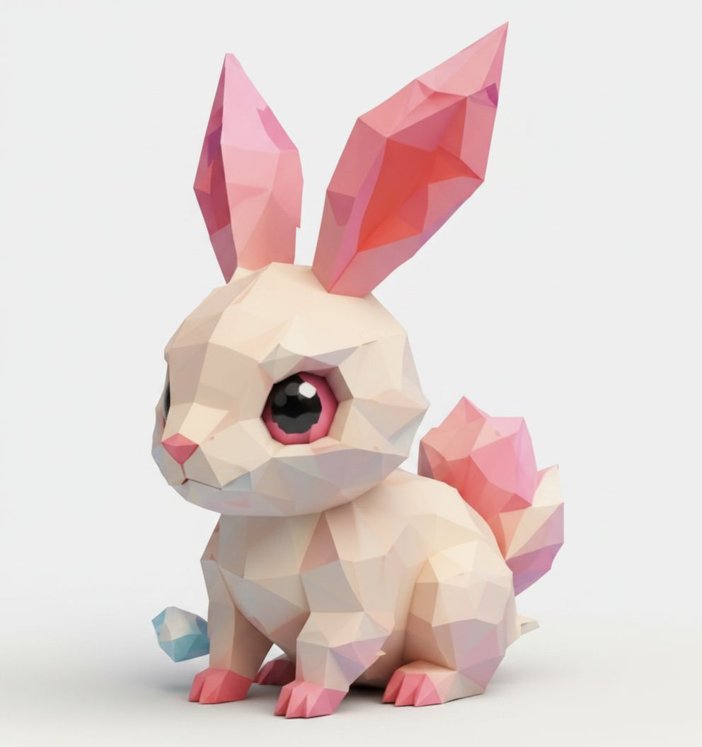 Low Poly Bunny Figurine free 3D printable STL