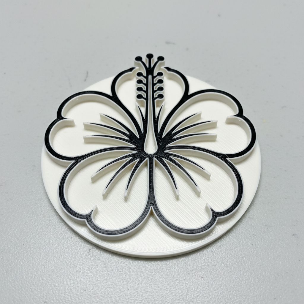 Hibiscus Flower Emblem free 3D printable STL
