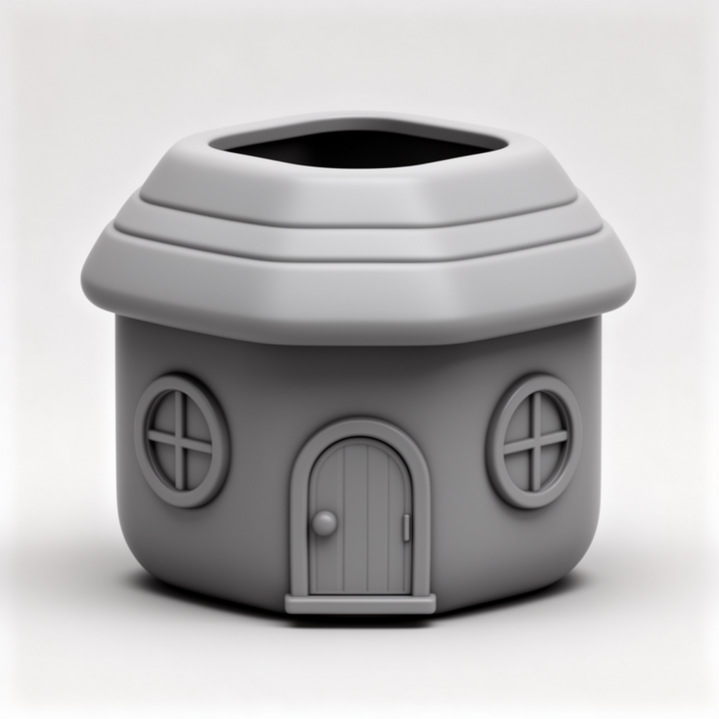 Chibi Cartoon House Planter free 3D printable STL
