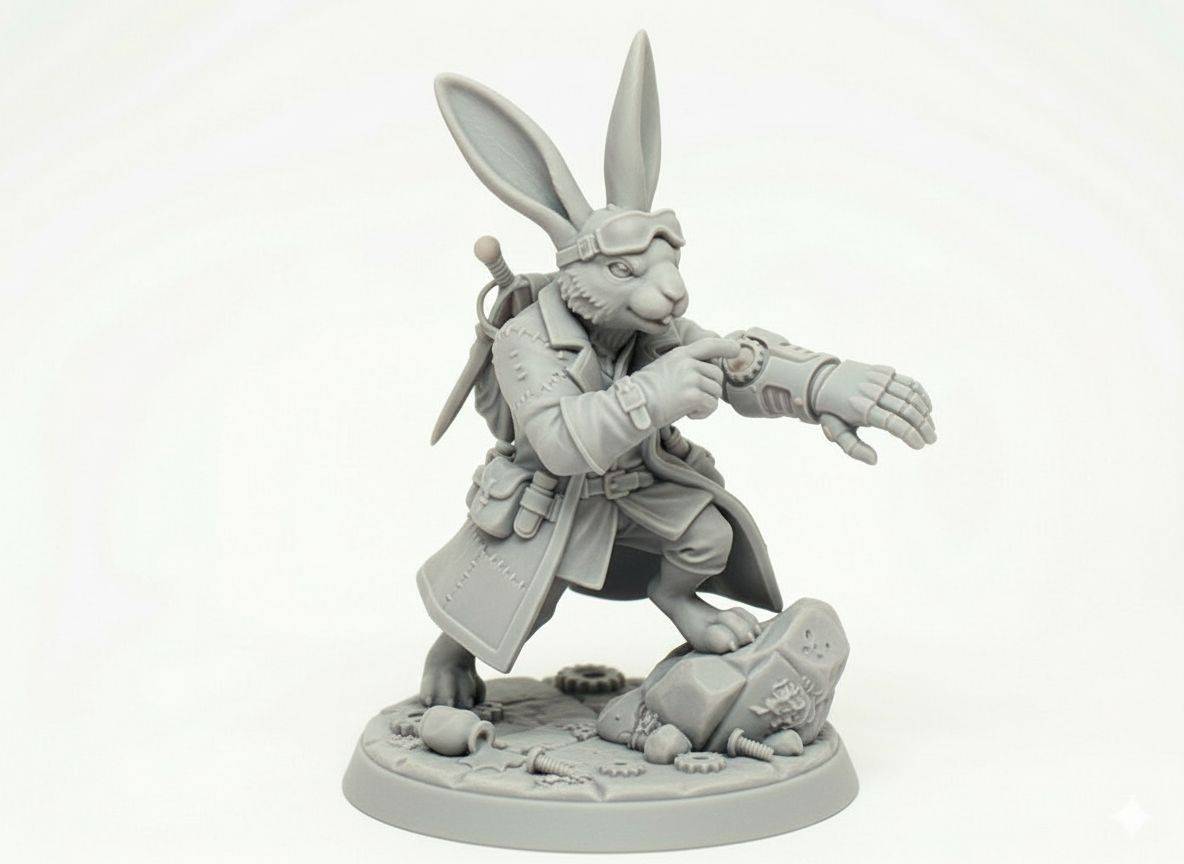Steampunk Rabbit Figurine free 3D printable STL