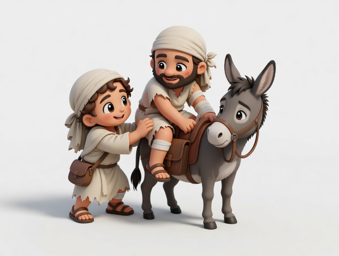 Biblical Donkey with Figures free 3D printable STL