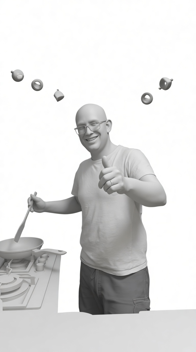 Man Cooking Figurine free 3D printable STL