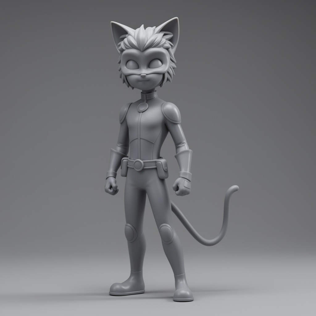 Cat Noir Figurine free 3D printable STL