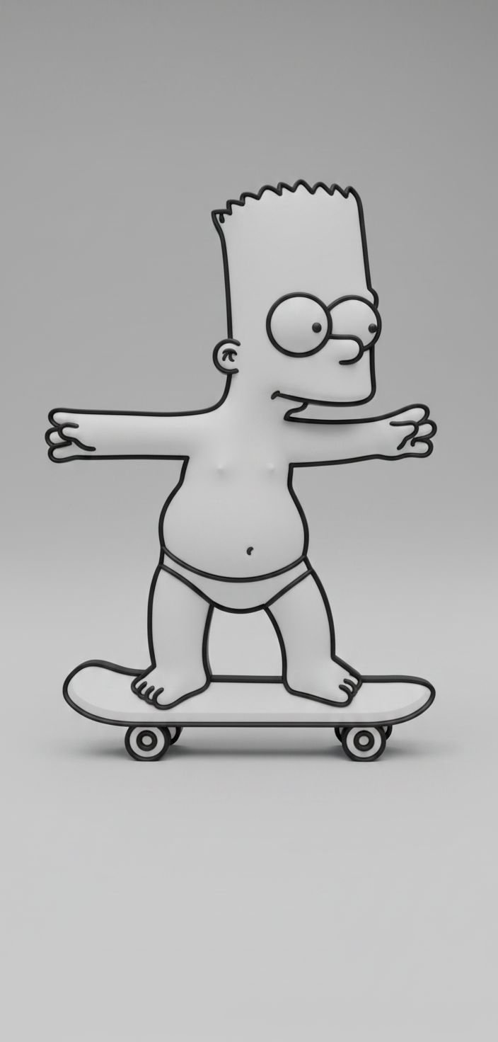 Bart Simpson Skateboard Figurine free 3D printable STL