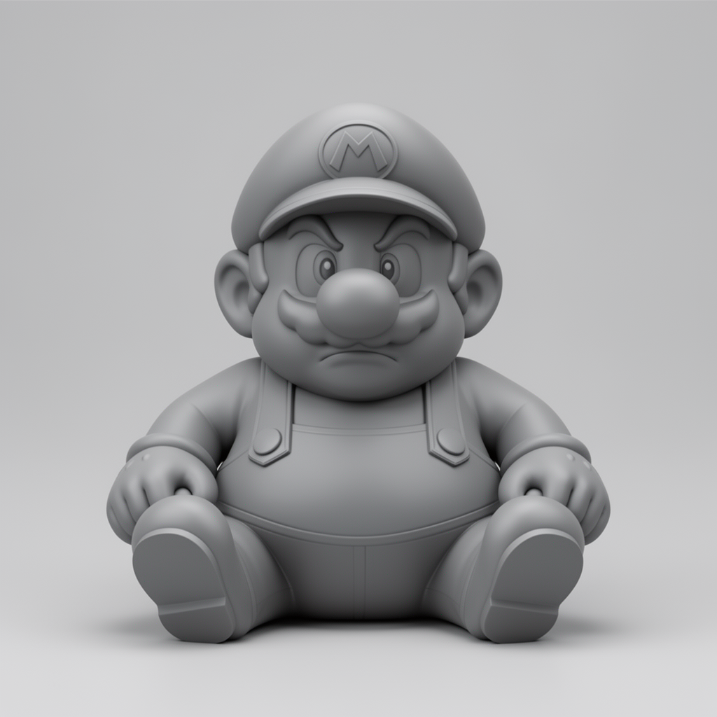 Angry Super Mario Figurine free 3D printable STL