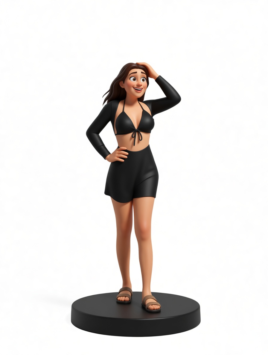 Woman in Black Outfit Figurine free 3D printable STL