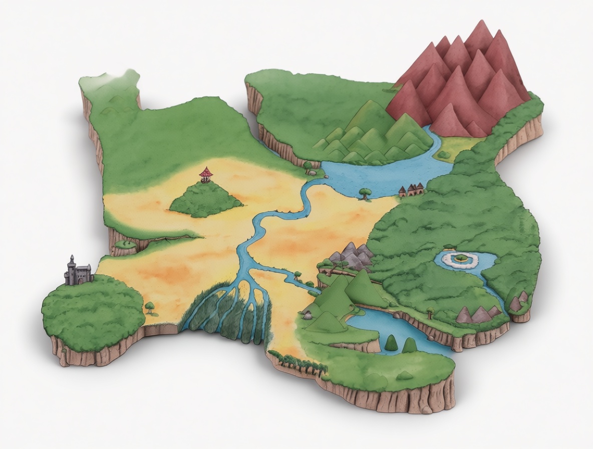 Fantasy Land Map Model free 3D printable STL