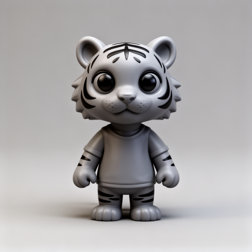 Baby Bengal Tiger Figurine free 3D printable STL