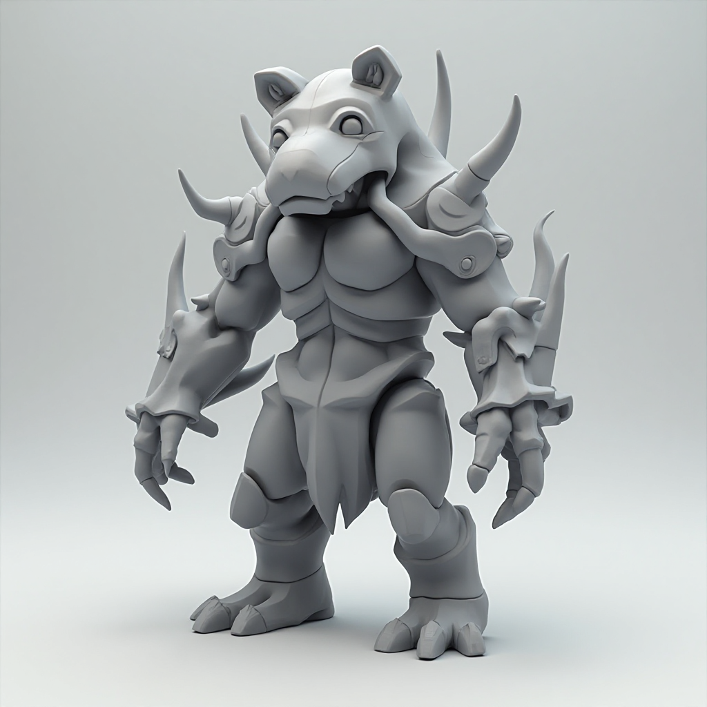 Stylized Fantasy Creature Figurine free 3D printable STL