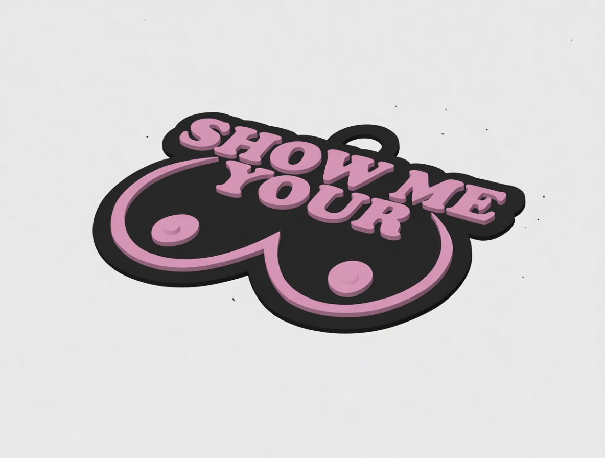 Show Me Your Boobs Keychain free 3D printable STL