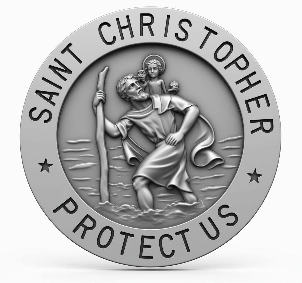 Saint Christopher Medallion free 3D printable STL