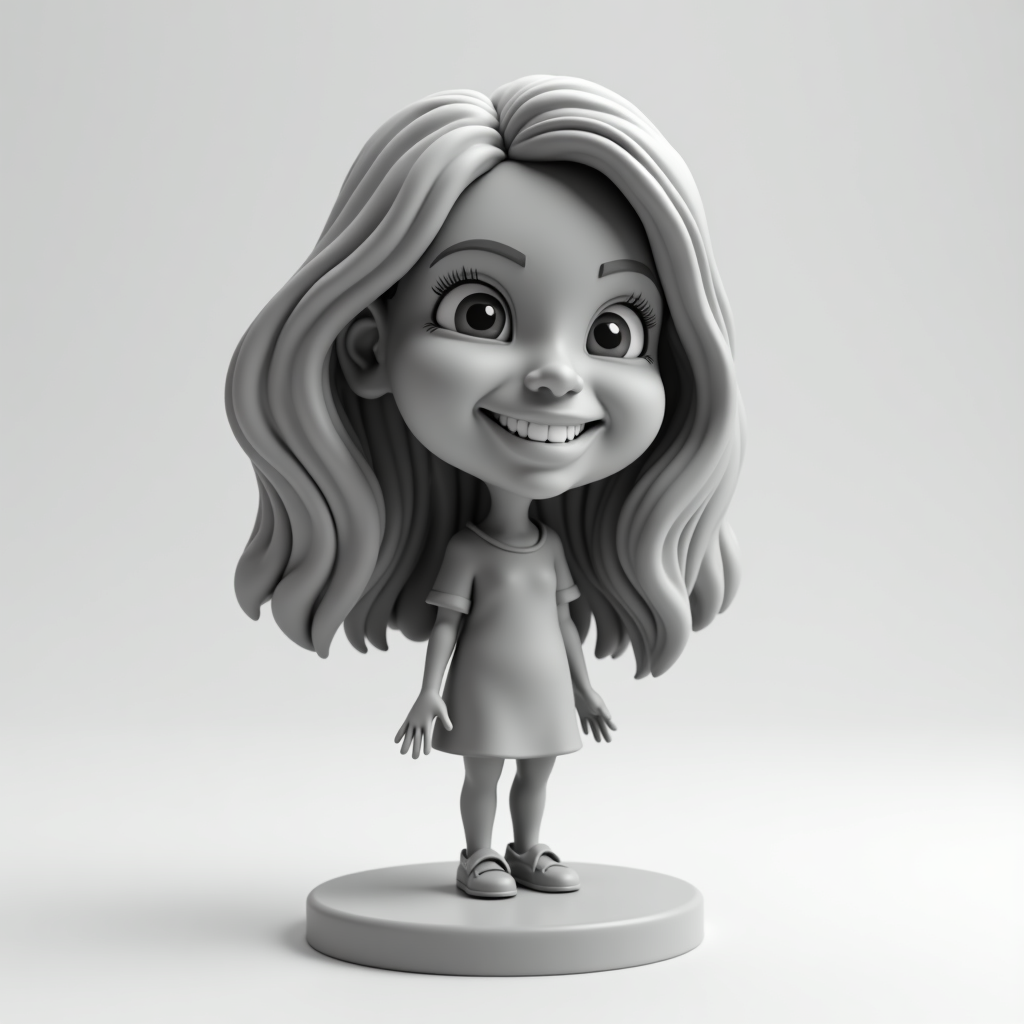 Cheerful Woman Caricature free 3D printable STL