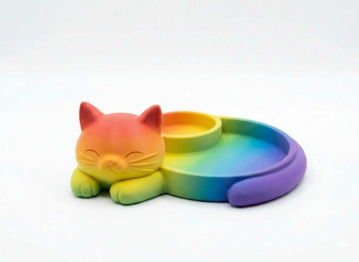 Sleeping Cat Tray free 3D printable STL