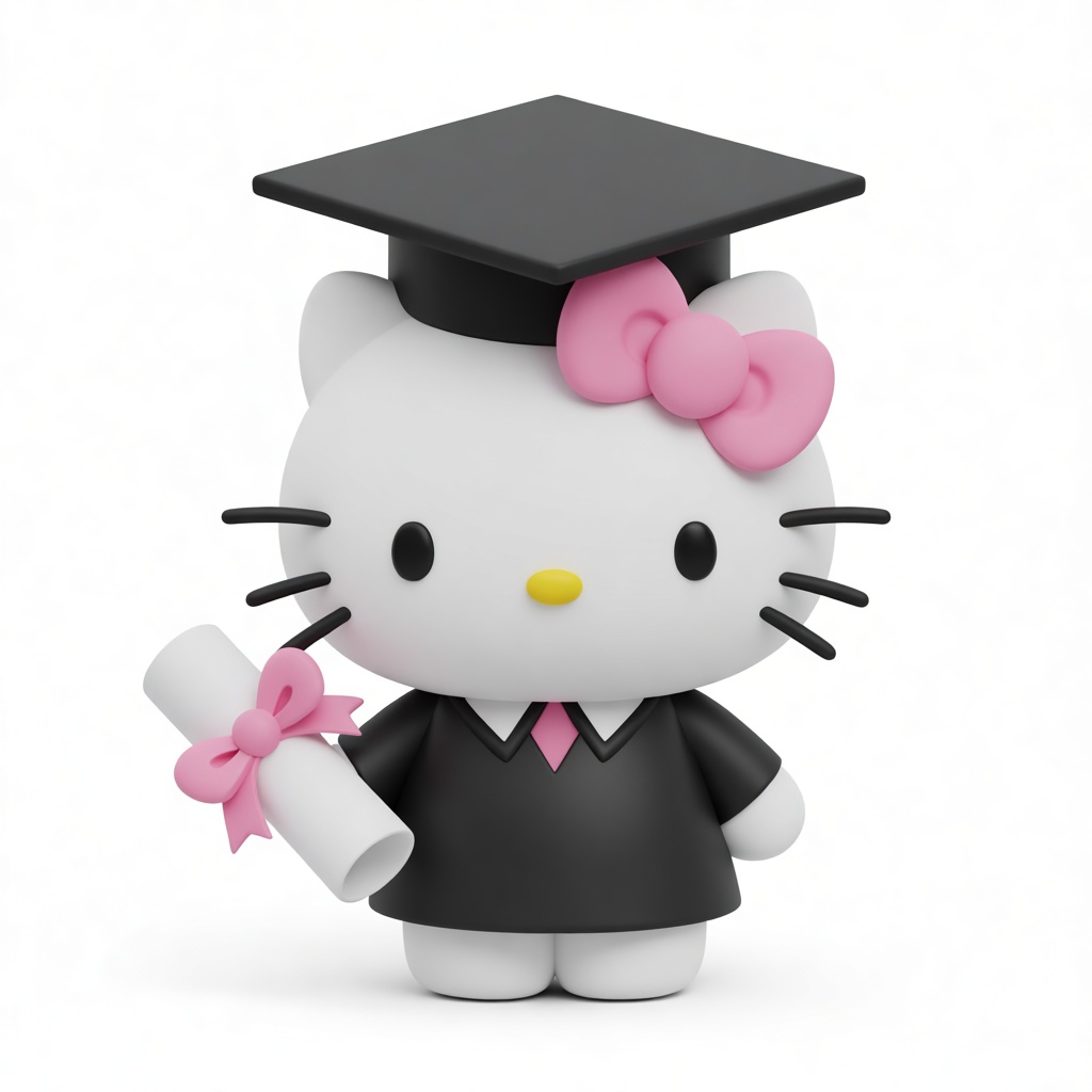 Hello Kitty Graduation Figurine free 3D printable STL