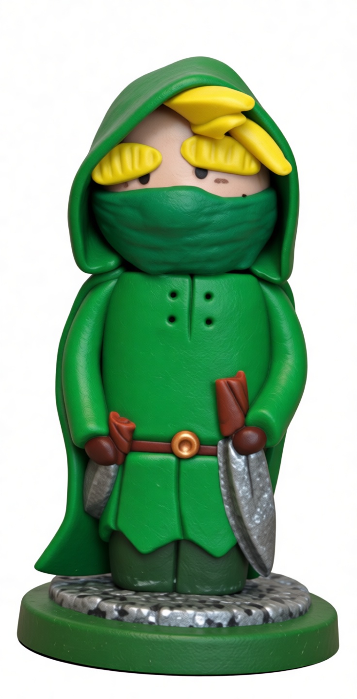 Green Hooded Rogue Figurine free 3D printable STL
