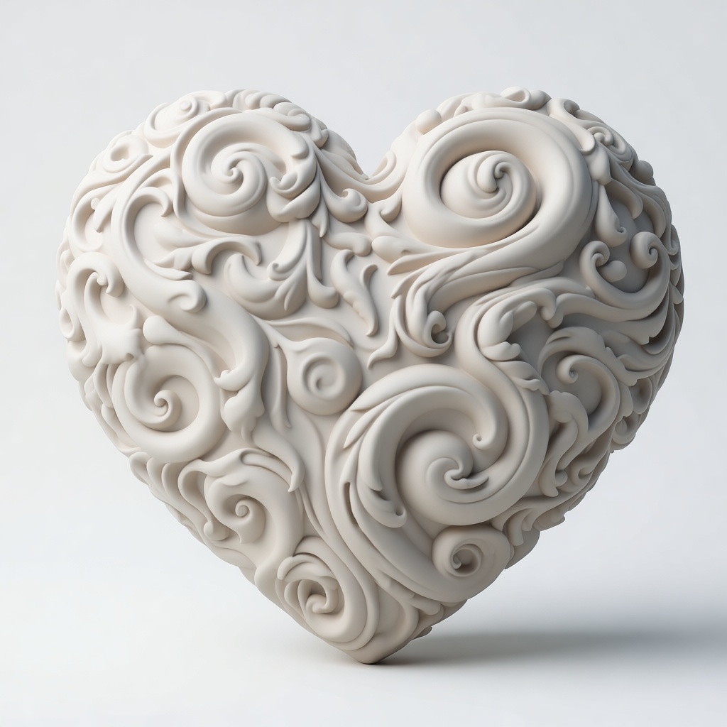 Baroque Heart Sculpture free 3D printable STL