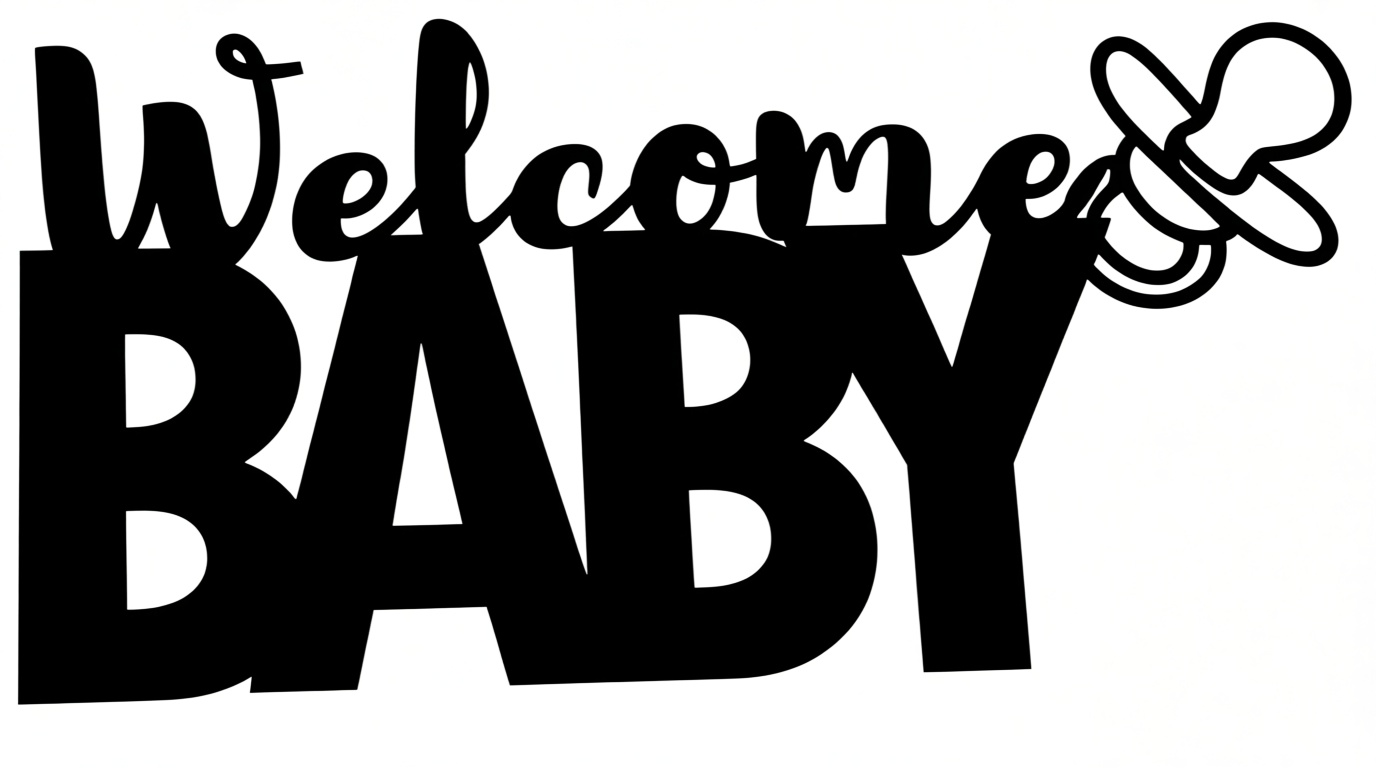 Welcome Baby Sign free 3D printable STL