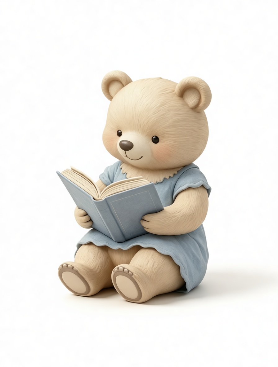 Reading Teddy Bear Figurine free 3D printable STL
